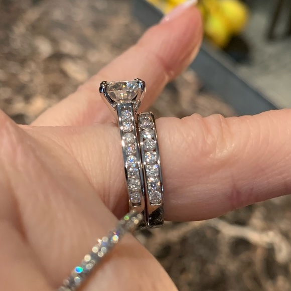 0.75ctw Channel-set Moissanite Wedding Band - Picture 6 of 6